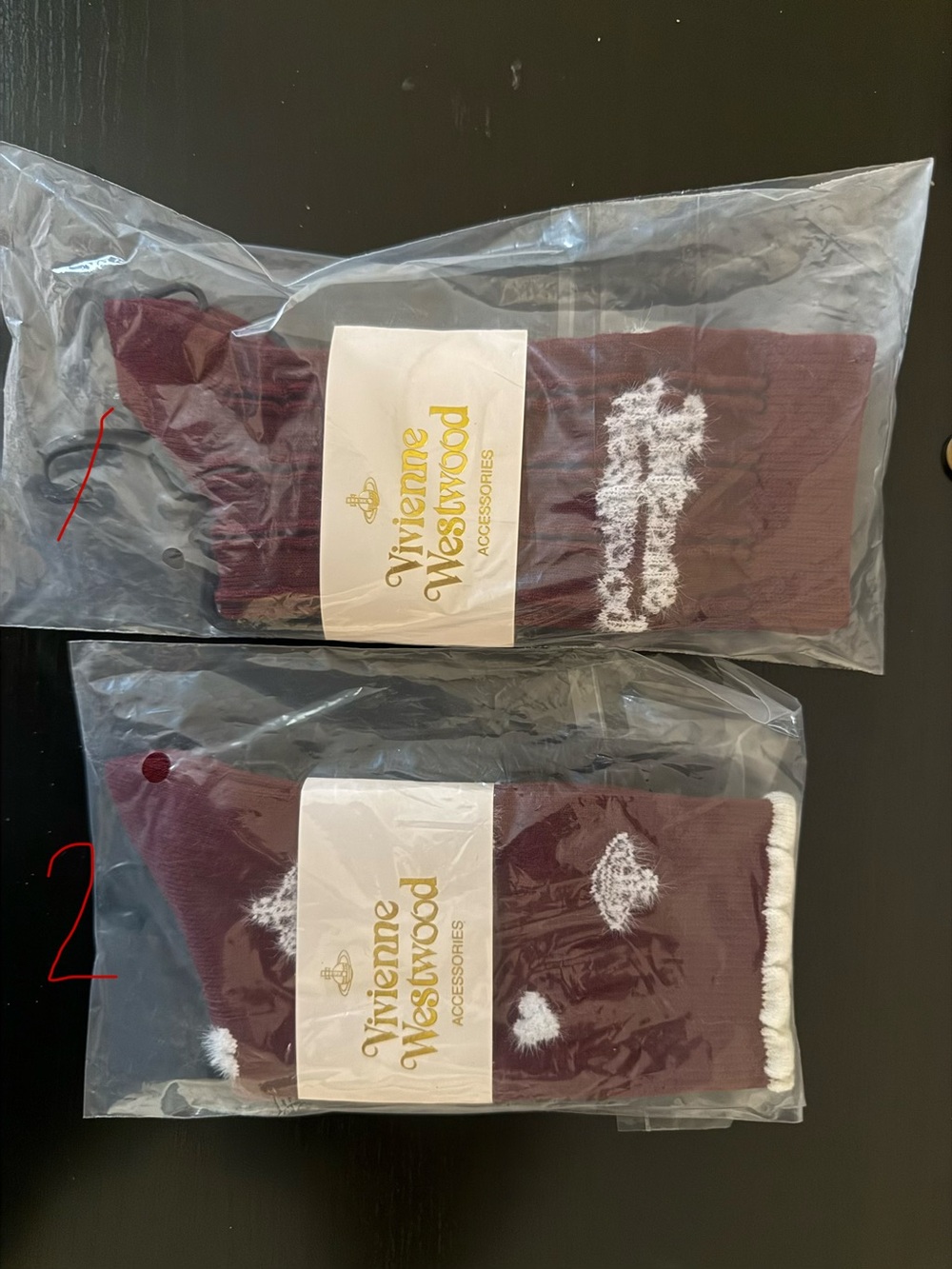 Vivienne Westwood Christmas Burgundy Logo Crew Socks - Pair